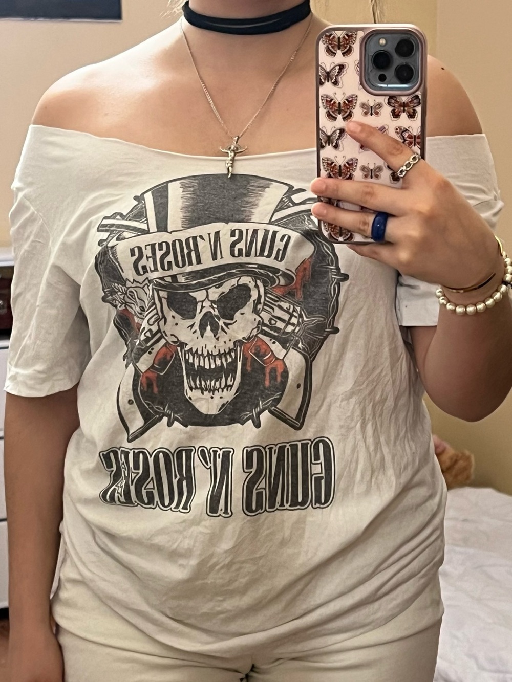 Off the Shoulder Rock Tee